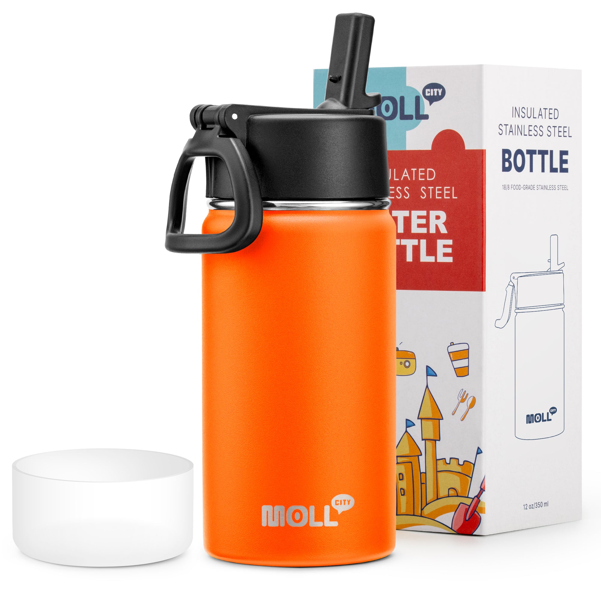 Water Bottle with Straw-12oz