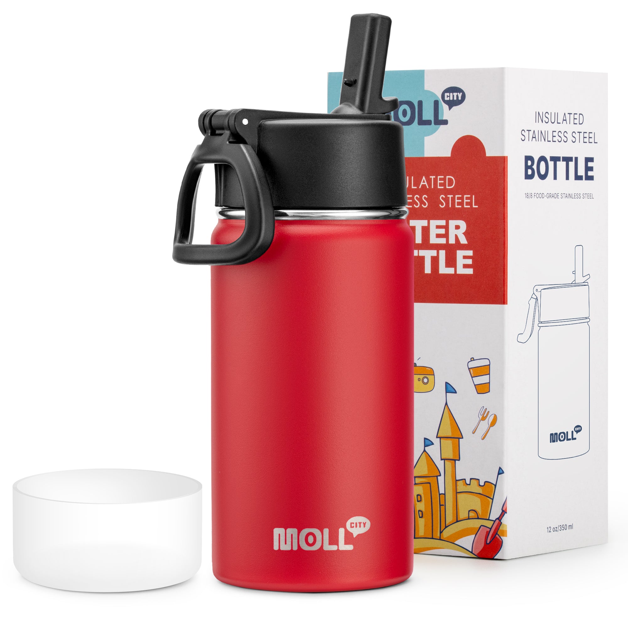 Water Bottle with Straw-12oz