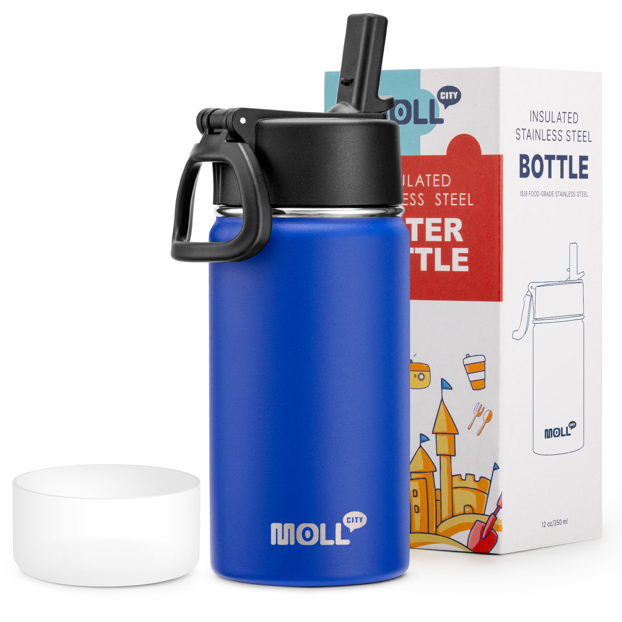Water Bottle with Straw-12oz