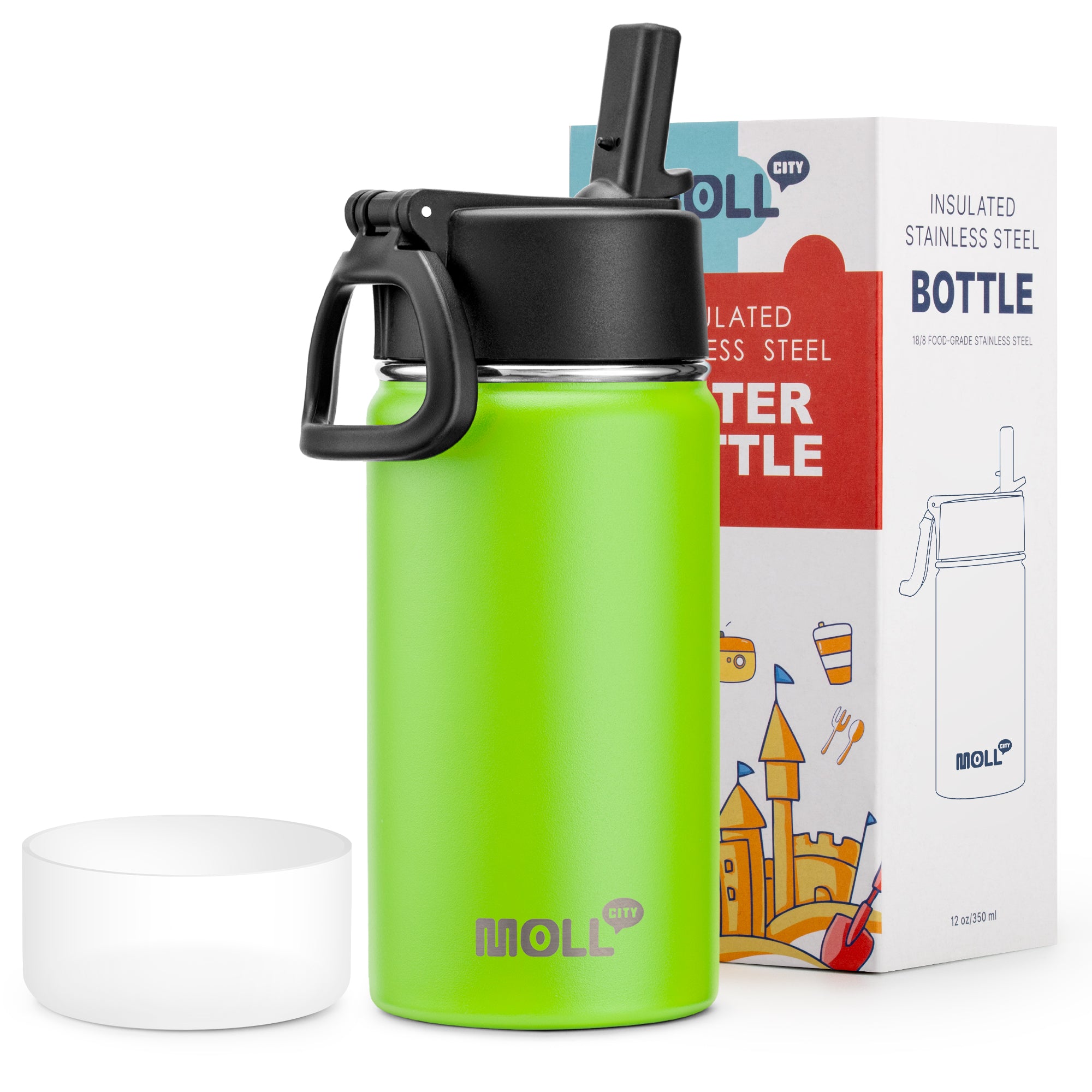 Water Bottle with Straw-12oz